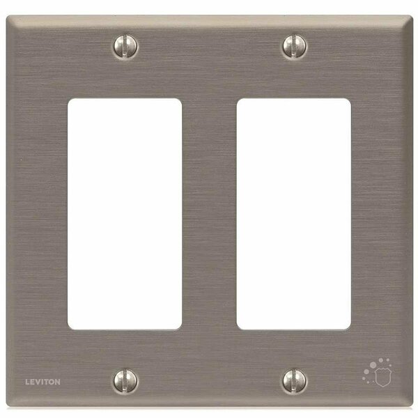 Ezgeneration 84409-A40  2-Gang Decora Switch Wallplate  Standard Size  protective Treated Stainless Steel EZ1582107